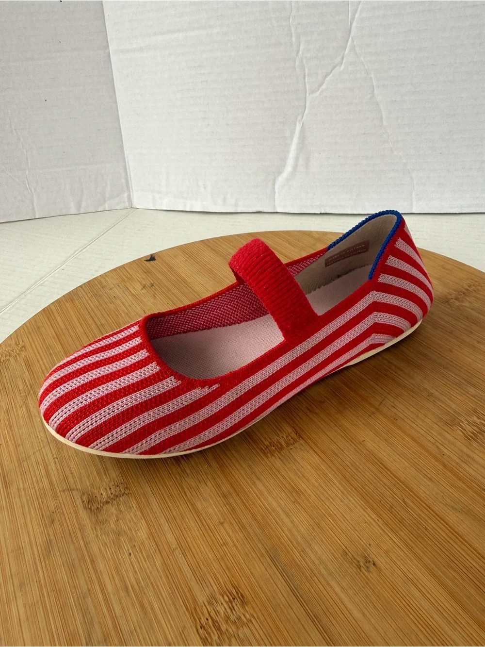 Rothy’s Kids Mary Jane Size K2 Cherry Stripped Flats Shoes Comfort Colorful